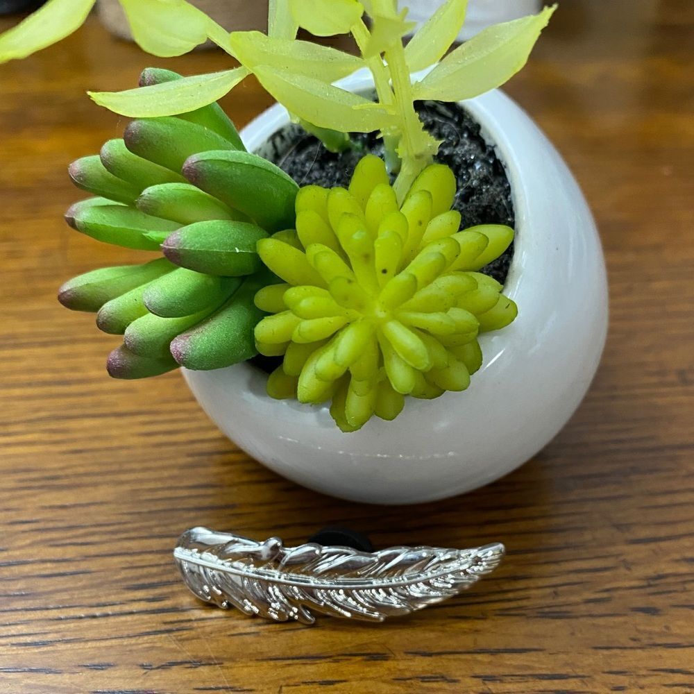 Silver Feather Pin - Picture 5 of 10
